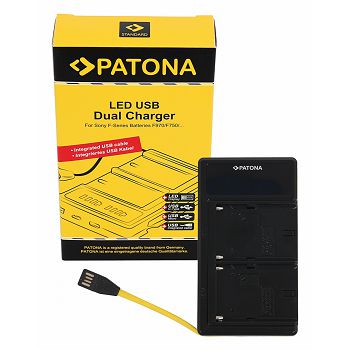 PATONA dvostruki LED USB Punjač za Sony NP-FM50 NP-F550 NP-F750 NP-F970