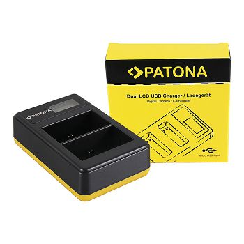 PATONA dvostruki LCD USB Punjač za Canon LP-E6 5D 60D 60Da 6D 7D EOS-70D