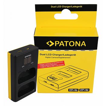 PATONA dvostruki LCD USB Punjač za Panasonic DMW-BLJ31 Lumix DC-S1 DC-S1R DC-S1H