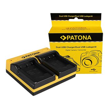 PATONA Dvostruki punjač za Nikon Casio NP-120 CoolPix S2500 S3100 S4100 + Micro-USB Kabel