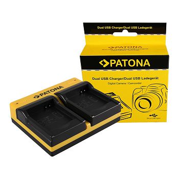 PATONA Dvostruki punjač za Rollei RL410B Actioncam 230 240 410 410B 420 + Micro-USB Kabel