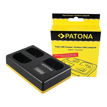 PATONA USB Trostruki punjač za Canon LP-E6 EOS 5D 60D 60Da 6D 7D EOS70D EOS-70D LP-E6 Mark II +  USB Type C Cable