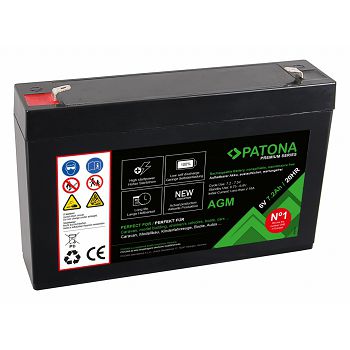 PATONA Premium AGM Lead baterija 6V 7.2Ah 20HR