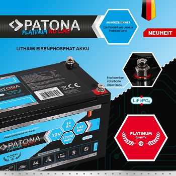 PATONA Platinum LiFePO4 baterija 12V 12Ah 144Wh 12.000mAh