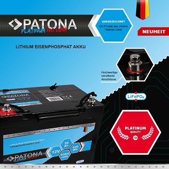 PATONA Platinum LiFePO4 baterija 12V 50Ah 600Wh 50.000mAh