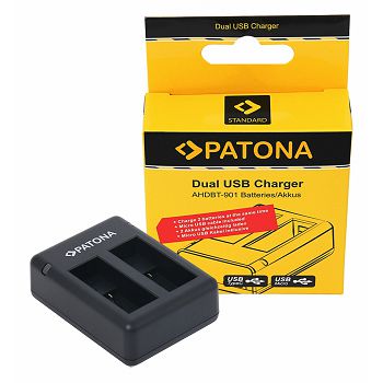 PATONA GoPro Hero 9 Hero 10 AHDBT901 ADBAT001 USB dvostruki Punjač +  Micro-USB cable