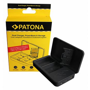 PATONA dvostruki Punjač sa Powerbank function and memory card storage za Canon LP-E6