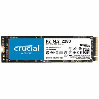 CRUCIAL P2 250GB SSD, M.2 2280, PCIe Gen3 x4, Read/Write: 2100/1150 MB/s, Random Read/Write IOPS: 170K/260K