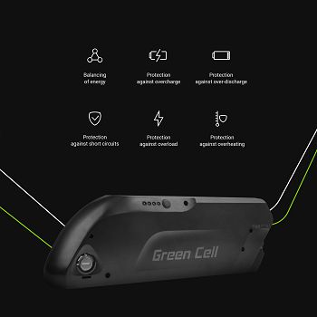 baterija  Green Cell Down Tube 36V 15,6Ah 562Wh za E-Bike Pedelec
