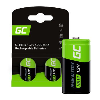 Punjive baterije 2x C R14 HR14 Ni-MH 1.2V 4000mAh Green Cell