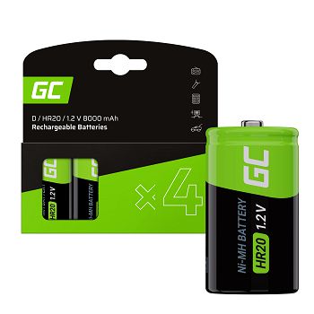 Green Cell baterija  4x D R20 HR20 Ni-MH 1.2V 8000mAh