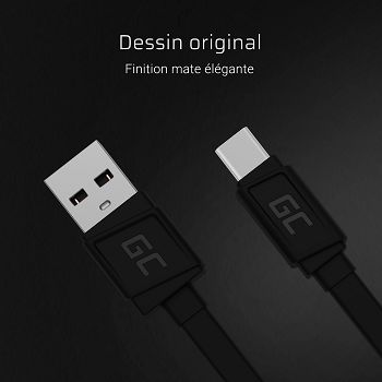 GCmatte USB-C Flat cable 25 cm with fast charging