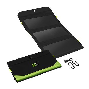 Solar punjač Green Cell GC SolarCharge 21W - Solar Panel with 10000mAh power bank function USB-C Power Delivery 18W USB-A QC